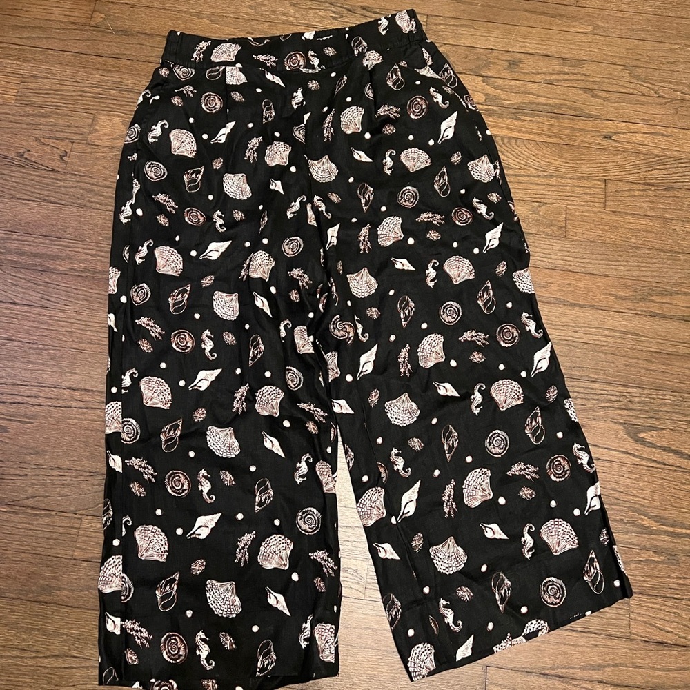 LOFT Linen Beach Patterned Pants - image 2